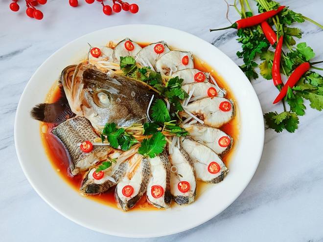 Steamed Sea Bass “Peacock Display” Recipe